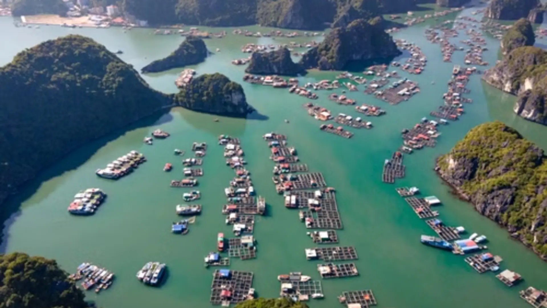 Cat Ba Island Vietnam - Beautiful green mountains and turquoise sea in Lan Ha Bay