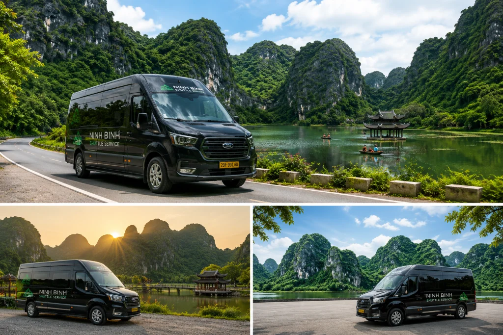 inh Binh Shuttle limousine van exterior - Luxury transport service in Vietnam