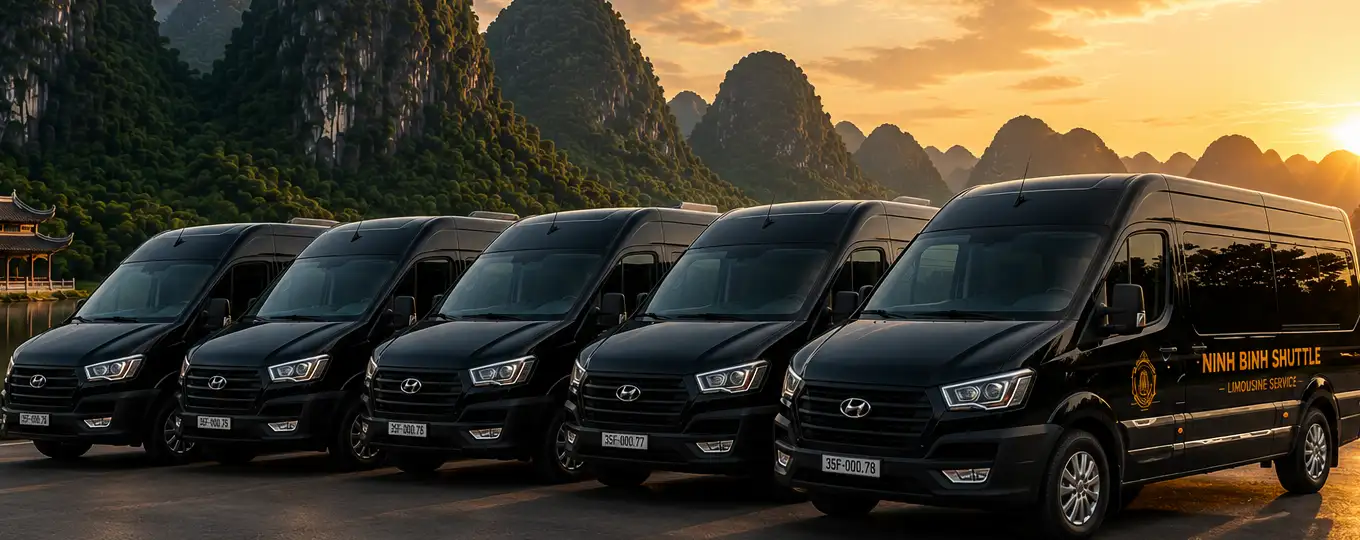 Ninh Binh Shuttle luxury limousine van fleet for Hanoi to Ninh Binh transport