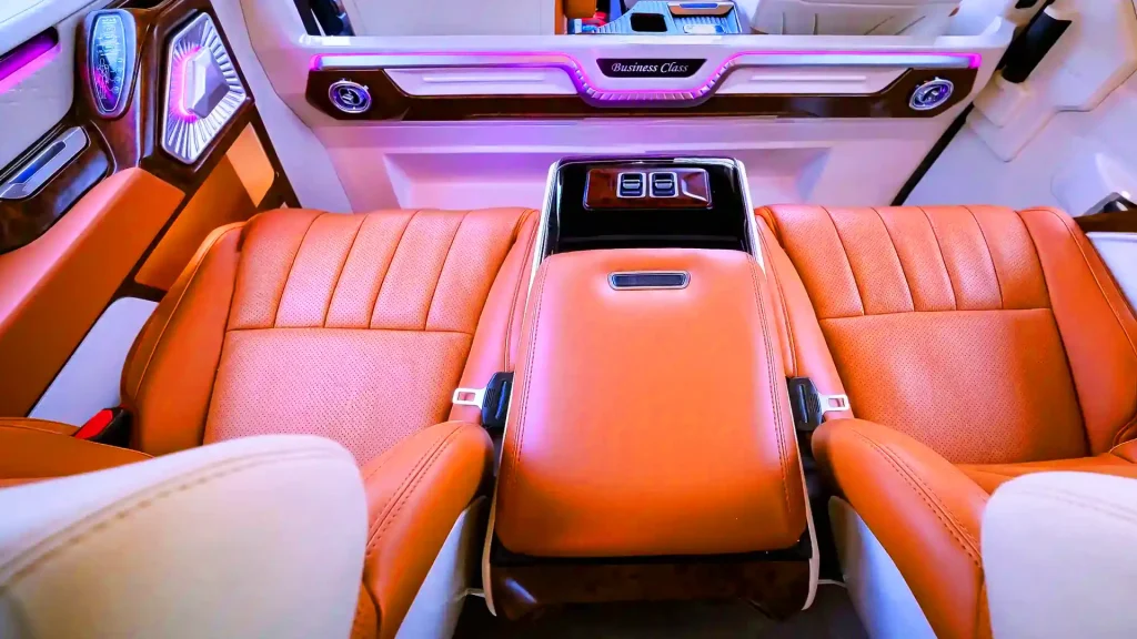 Inside view of premium limousine transport service for Hanoi Ninh Binh route