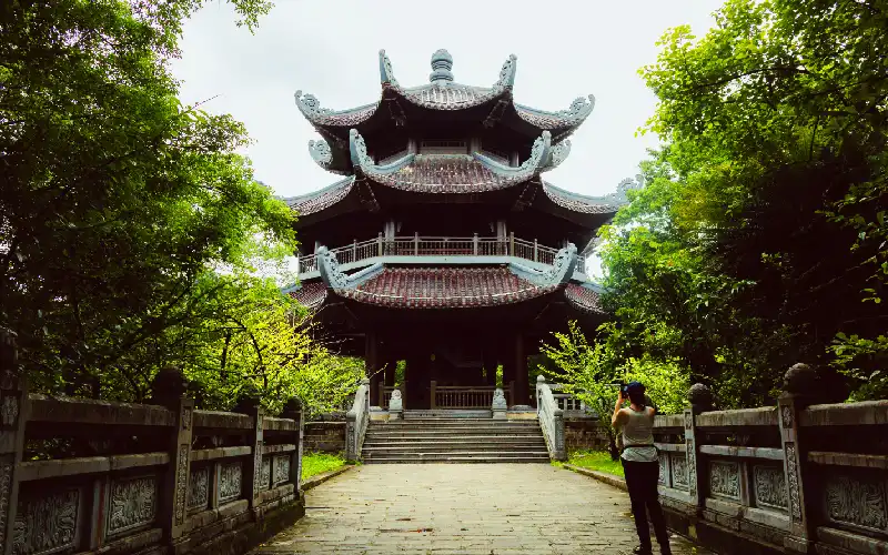 Bell tower within the Bai Dinh Pagoda complex