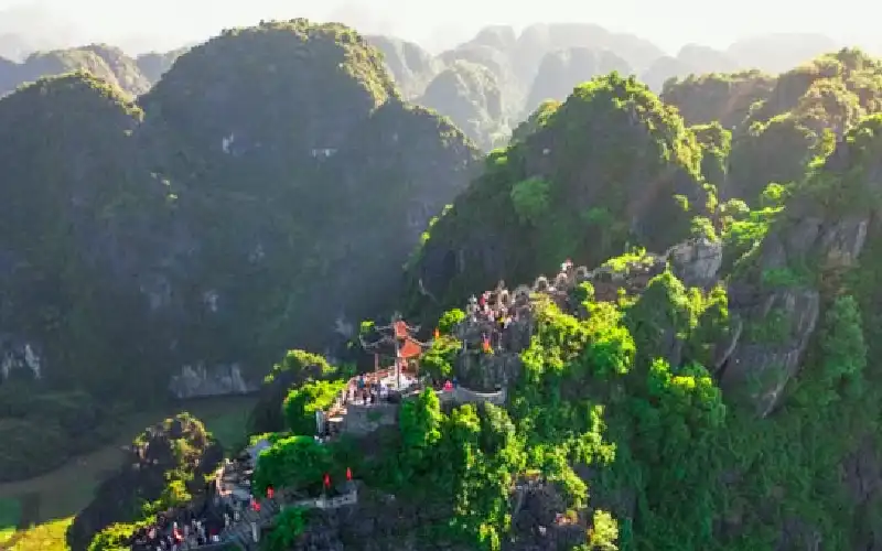 Panoramic view from the top of Mua Cave overlooking Tam Coc