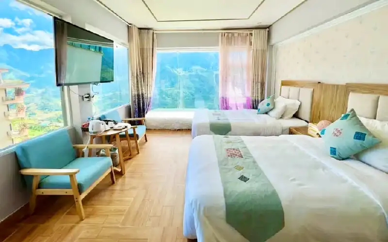 Mountain view hotel overlooking Muong Hoa Valley in Sapa