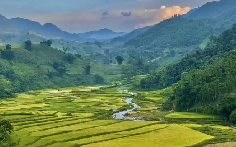 Sapa mountain landscape and rice terraces