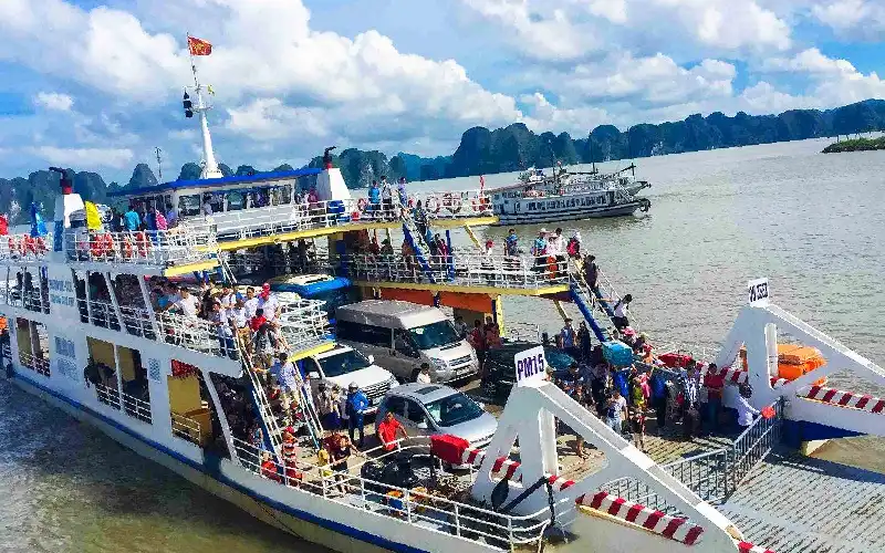 cat-ba-island-ferry-crossing Passenger ferry crossing to Cat Ba Island in Hai Phong Vietnam