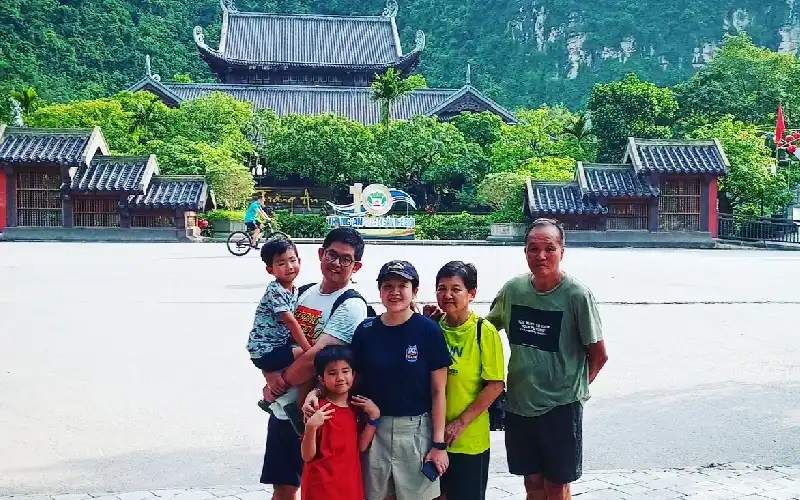 family-holiday-ninh-binh-vietnam Family enjoying a holiday in Ninh Binh Vietnam