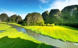 Ninh Binh 3 days 2 nights itinerary with limestone mountains