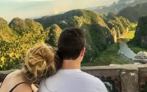 Romantic Ninh Binh trip for couples with limestone mountains and river